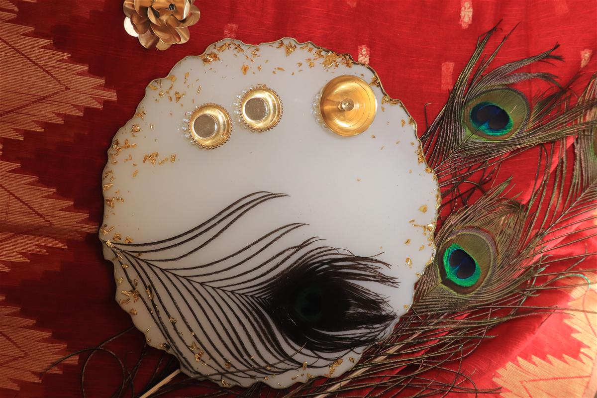 Resin Peacock Pooja Thali